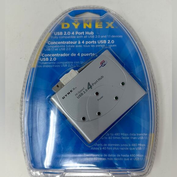 Dynex USB 2.0 4 Port Hub, Brand New in Package - Picture 1 of 5